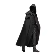 Hooded Cloak Men Women Solid Long Cloak Role H9V1