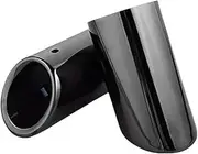 2pcs Compatible For AUDI Q7 TDI Quattro 2006 2007 2008 2009 2010-2013 Car Exhaust Pipe Chrome Stainless Steel Muffler Tip AUTO Accessories(95mm Black)