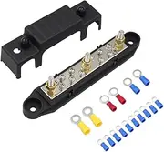 1 Set Terminal Bus Bar Power Distribution Block with Terminal Studs Insulated Junction Box for Automotive Rv Boat and Solar Din Rail Compatible