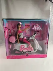 Barbie with White Vespa Scooter 2008 - New in Package ~ MATTEL - Brunette