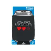 Video Games Ruined My Life - Funny Novelty Stubby Holder With Base