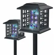 2pc 12cm Solar Mozzie Zapper Insect Killer Automatic Light Sensor Cordless Black