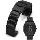 Black Metal Steel Replacement Watch Band Fits Nixon Time Teller Digi 40mm #5002