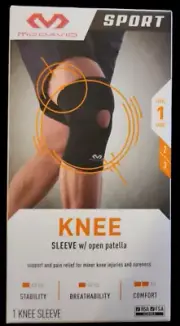 McDavid Sport Knee Compression Sleeve W/ Open Patella Small/Medium Level 1 Black
