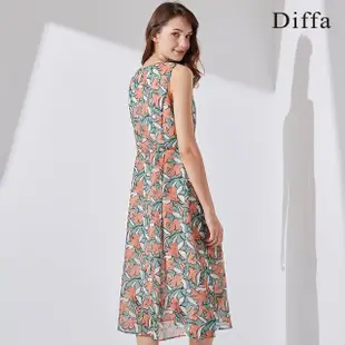 【Diffa】桔綠花背心洋裝-女