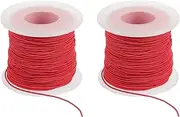 uxcell Elastic String for Bracelet 164 Ft/50 Meter Length 0.8 mm Dia, 2 Roll Sturdy Stretchy String Cord for Jewelry Making Necklace Beading Craft DIY, Red