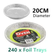 240 Foil Tart Tray 20cm Baking Pan Pie Cake Muffin Round Oven Cooking Mold Mould