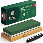 Premium Whetstone Knife Sharpener - 2 Side Grit 1000/6000 Knife Sharpening Wet Stone Kit w/Sharpening Angle Guide, Non-Slip Bamboo Base - Pro Grade