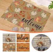 Fall Door Mat Outside Pumpkin And Brown Maple Leaf Welcome Mat For Front Door