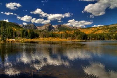 Sprague Lake Rocky Mountain National Park Photo Art Print Poster 24x36 inch