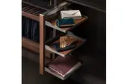 HIGOLD B Series Slide Out Wardrobe Storage Baskets - 3-Tier - Left Side Mount - Natural Finish