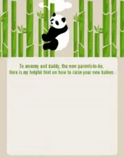 Panda Bear - Baby Shower Notes of Advice for Mom - Set of 12