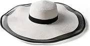[TOMYEUS] Sun Hats Summer Big Brim Sun Hat UV Protection Beach Vacation Ladies Sunshade Straw Hat Beach Cap (Color : 04)