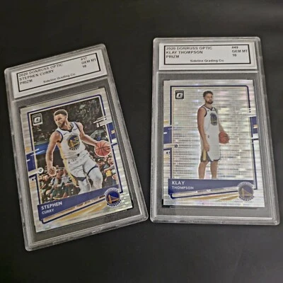 Steph Curry And Klay Thompson NBA Optic Prizm Card Set Graded