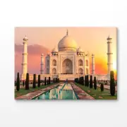 Taj Mahal World Heritage at India Print 100% Australian Made 180x120cm (Stretched Canvas)