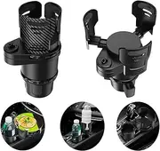 2 in 1 Multifunctional Cup Holder Expander for Car with 360° Rotating Adjustable Base, All Purpose Car Cup Holder Expander, Hold up to 17oz-20oz Bottled Coffee, Beverage Bottles by Huzz