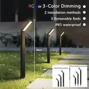 LED Solar Pathway Lights Outdoor RGB Pathway Lawn Light IP65 Waterproof Solar Lamp for Garden Walkway Path Driveway Patio Yard Decor 1PC
