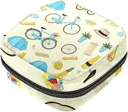 Period Bag,Sanitary Napkin Storage Bag,Blue Paris Travel Summer,Tampon Bag for Purse