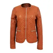 Brown Quilted Leather Jacket