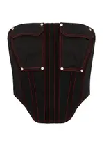 Dion Lee Hongbao Stretch-cotton Corset top - Black - 12 (UK16 / XL) 12 (UK16 / XL)