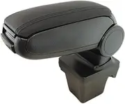 Rumplex Armrest Car Centre Armrest Centre Console Organiser Console Armrest Box Compatible with Peugeot 308 2014-2021 Black Leather Storage Compartment Storage Compartment