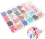 Press-on Nail Set Fake Fingernails for Women Artificial Nails Kit 24 Pack Short Artificial Nails Bulk Nails Decorative Nails Stylish Manicure Accessory
