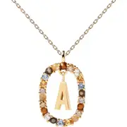 PDPaola Letter 18k Gold Necklace A