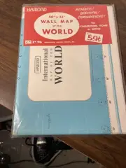 Vintage NOS NEW Unopened Hammond 1974 Wall Map In Package Educational