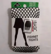 Simply Basic Black Fishnet Tights Control Top Size 2* Medium