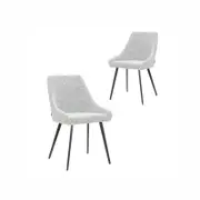 Simplife Set of 2 Shogun black and white boucle fabric dining chairs