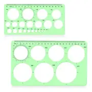 2 Pcs Circle Template for Drawing Ruler Quilling Tool Round Hole Ruler Tool M...