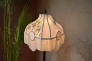 Lampshade vivian white gathering hand-stitched table lampshade floor lampshade