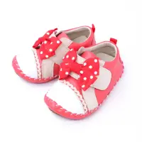 在飛比找momo購物網優惠-【Swan天鵝童鞋】蕾絲 點點 小童 寶寶 學步鞋 紅(14