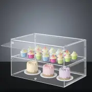 2 Tier Cupcake Display Cabinet Acrylic Cake Bakery Case Stand Muffin Donut Pastr