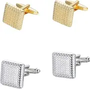 [Longcreek] Classic Square Cufflinks for Men, Plaid Cufflinks, Laser Cuff Links, Square Cufflinks for Tuxedo Shirt, Luxury French Cufflinks, Best Man Cufflinks, Wedding Cufflinks Gifts