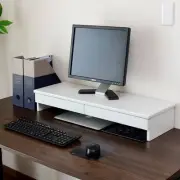 Yamazen Monitor Stand 2 Drawers A4 Clear File Compatible Computer Stand D 37