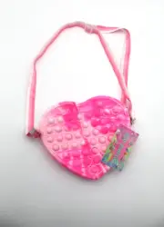 Pink & White Heart Bag Crossbody Strap Purse Pop It Fidget Toy Simple Dimple NEW