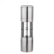 Dual-head Manual Pepper Grinder Stainless Steel Grinder Pepper Mill Double Head Salt and Pepper Grinder for Home Kitchen Grill