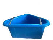 Hay Feeder Trough & Corner Bracket 45L Blue Feed Grain Chaff Stable Horse Rack