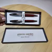vintage NIB "PIERRE CARDIN" PEN & MECHANICAL PENCIL SET nice SILVER & RED