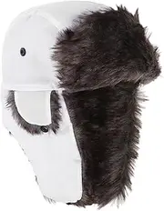 [ROMISBABA] Hunting Cap Earflaps Windproof Thermal Hat for Men Women Outdoor Warm Knitted h White