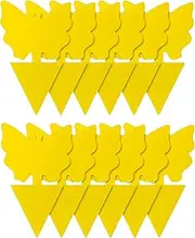 EZONEDEAL 12 PCS Sticky Traps, Yellow Dual-Sided Sticky Insect Catcher with Twist Ties Fruit Fly Fungus Gnat Trap for Whiteflies Mosquitos Fungus Aphids Leafminers Indoor Outdoor Use