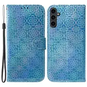 For Samsung Galaxy A24 4g Pu Leather Flip Wallet Case Dazzling Flower Pattern Stand Folio Cover