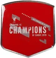 Liverpool FC Champions of Europe Badge (UK Size: One Size) (Red/Silver)