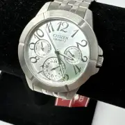 Citizen ED8100-51A Silver Tone Silver Dial Day Date Womens Dress Watch