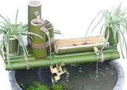 Fish Tank Bamboo Water Fountain,Smooth Anti-Cracking Bamboo in The Garden,Outdoor and Indoor,Japanese Style Zen Water Decoration Ornaments (50cm)