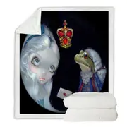 Alice and the Frog Footman Throw Blanket