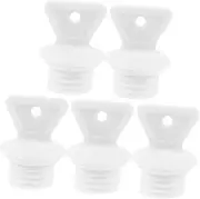 5pcs Hot Water Bottle Lid Hydro Jug with Sleeve Heating Bottle Warm Water Bottle Cap Reusable Leak Heat Wrap Tape for Water Pipes Plug Hot Bag Sink Stopper Seal Stoppers White