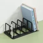 Plastic Desktop Bookends 4 Grid Divider Book Stand Desk Bookshelf Book Holder