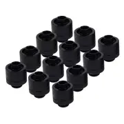 Alphacool G1/4" 10mm ID, 16mm OD Fitting, Black, 12pk